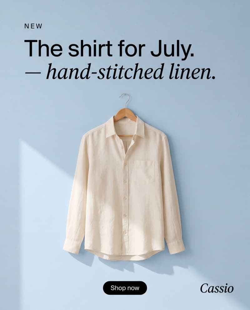 The shirt for July — hand-stitched linen