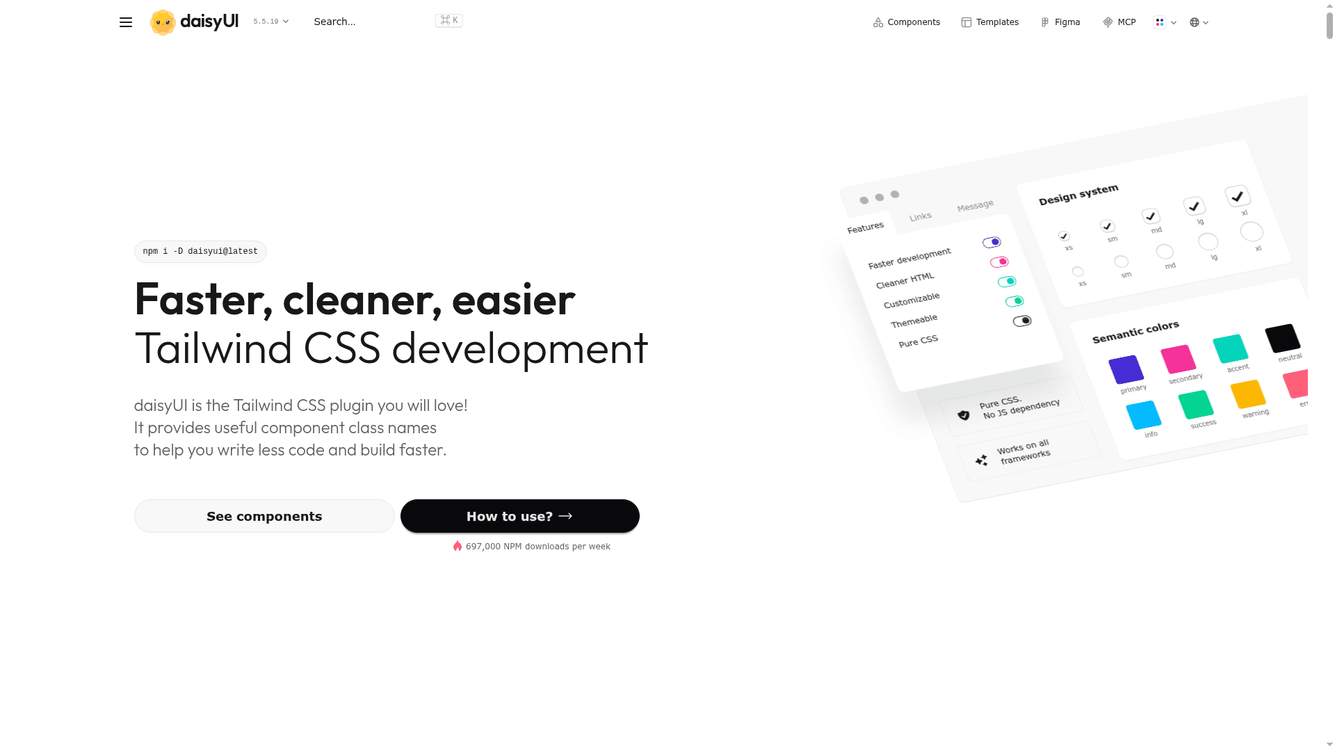 DaisyUI landing page
