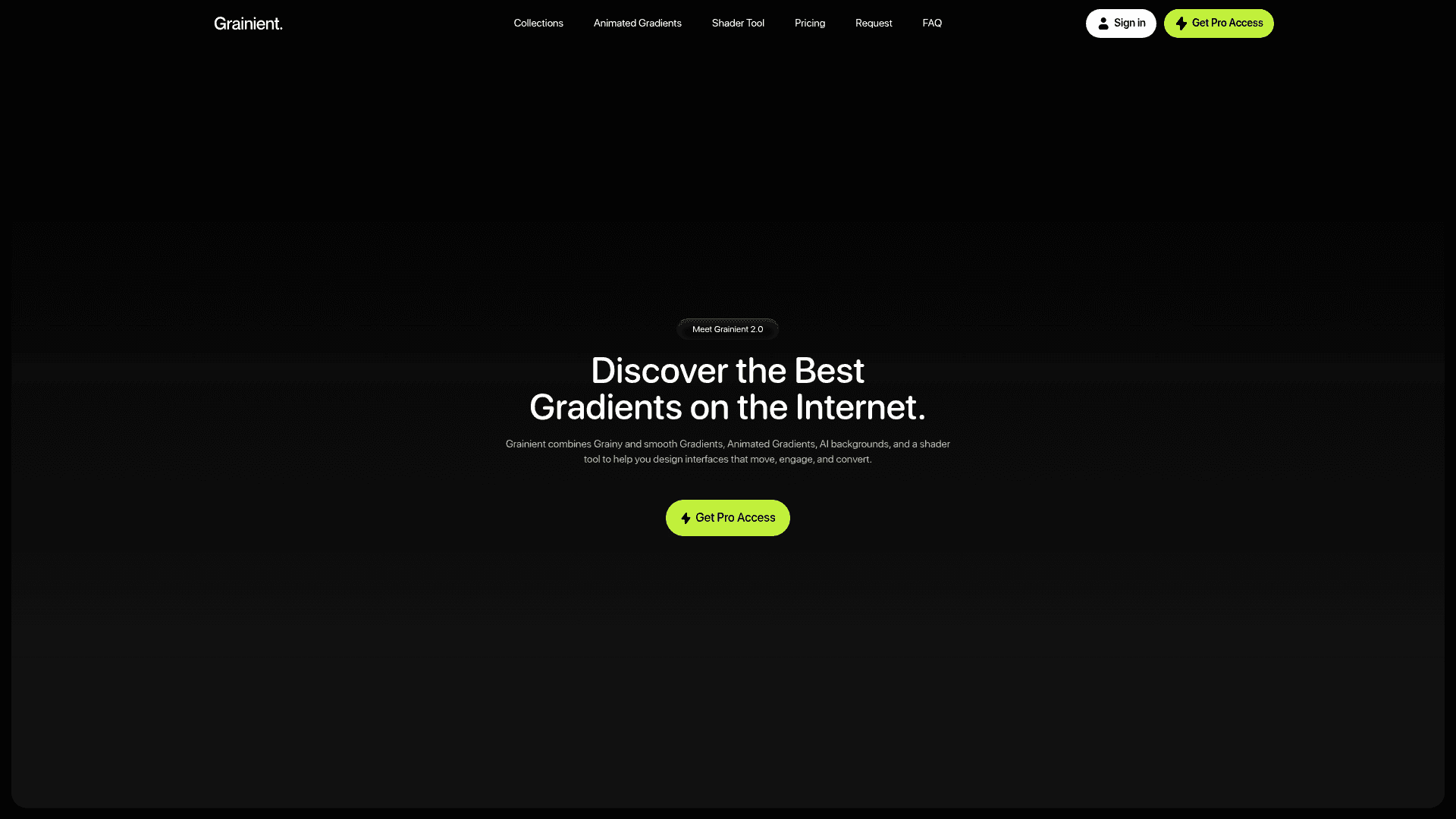 Grainient.supply landing page