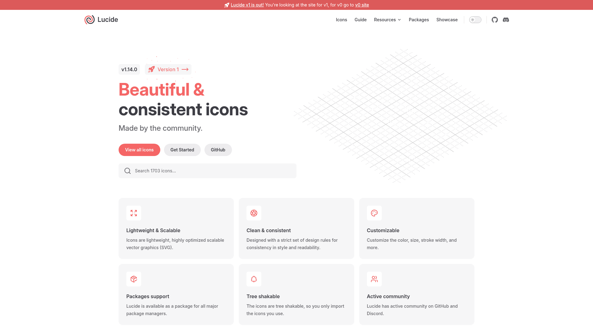 Lucide landing page