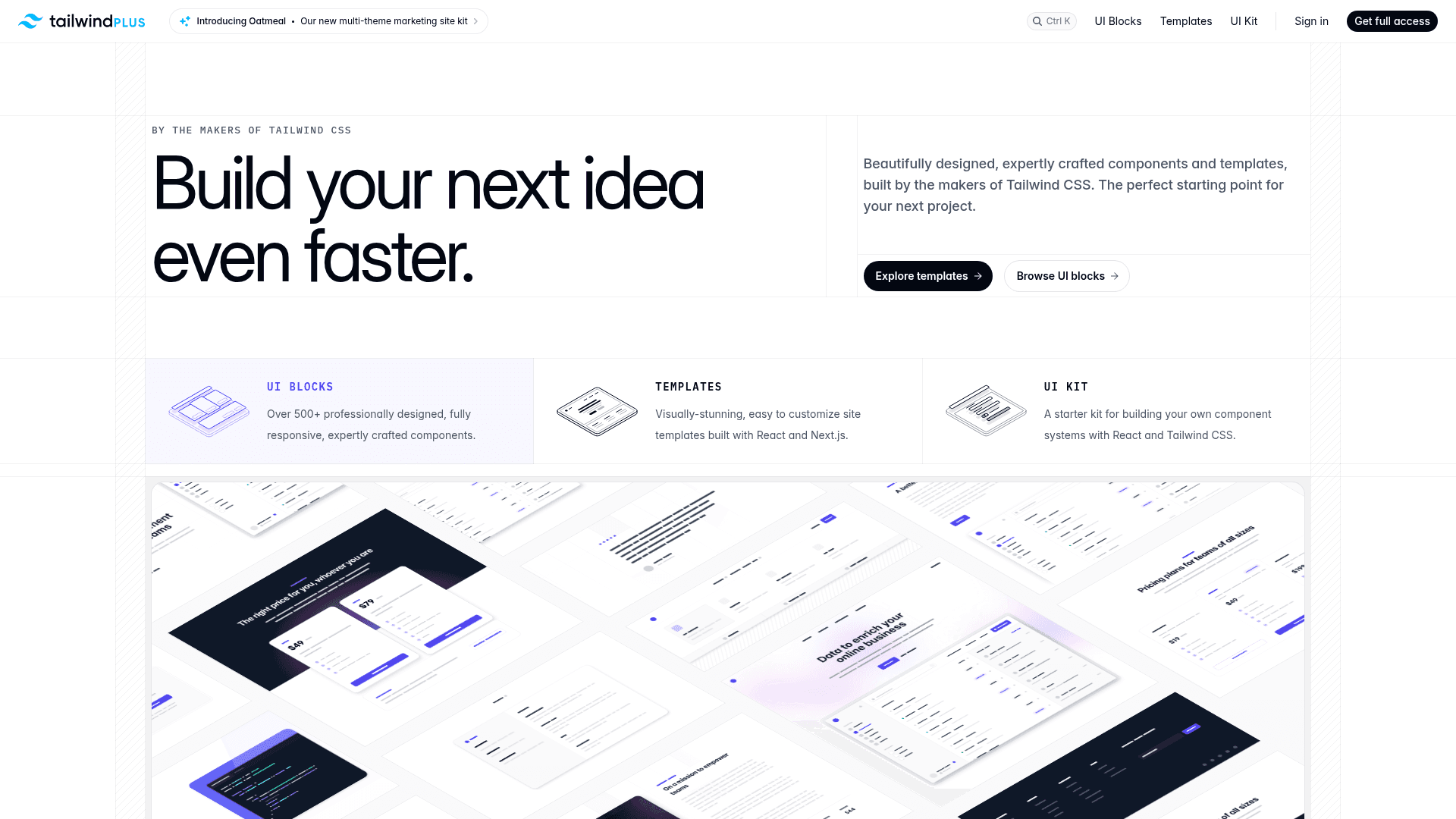 Tailwind Plus landing page