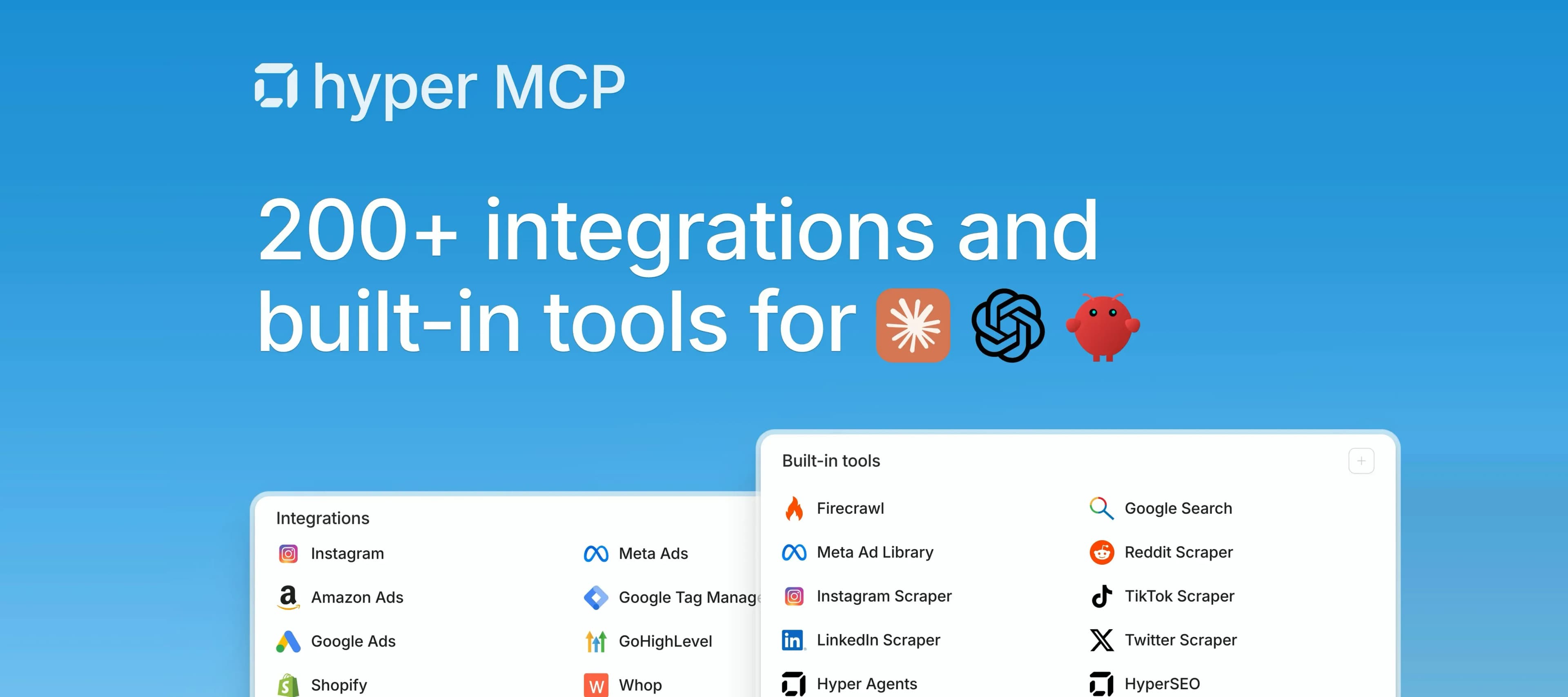 The Marketing MCP for Claude, OpenClaw, and every AI agent