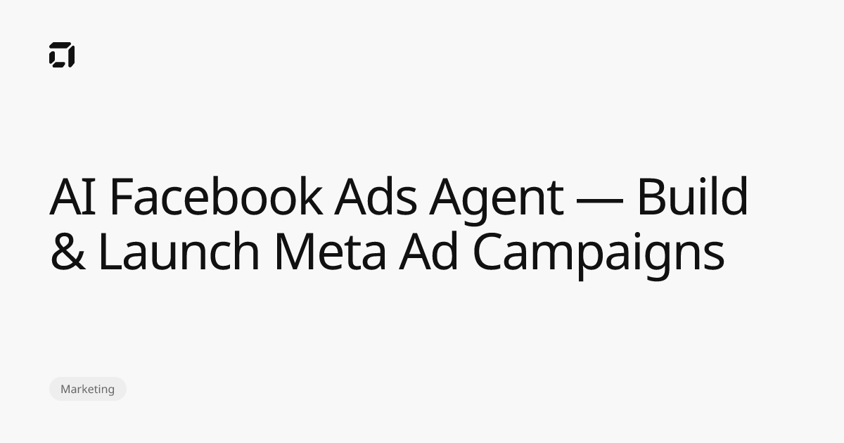 AI Facebook Ads Agent — Build & Launch Meta Ad Campaigns | Hyper AI