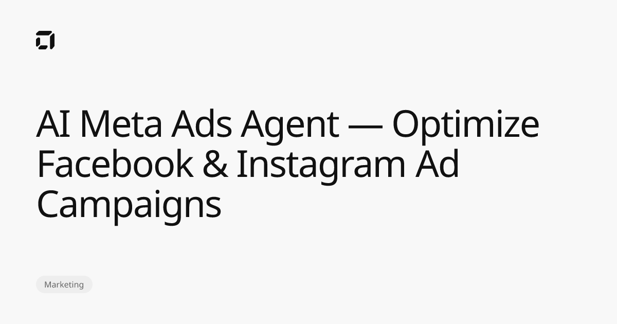 AI Meta Ads Agent — Optimize Facebook & Instagram Ad Campaigns | Hyper AI
