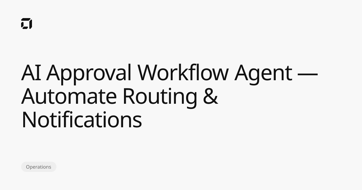 AI Approval Workflow Agent — Automate Routing & Notifications | Hyper AI